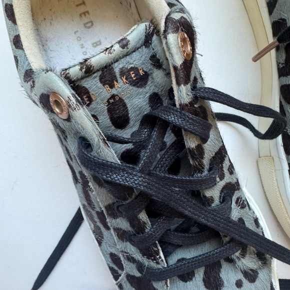 Ted Baker Lephie Animal Print Calf Hair Sneakers - Picture 3 of 13
